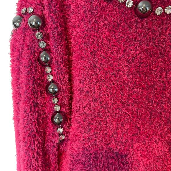 AREA Fuchsia Sweater with Crystal Accents - Picture 10 of 14
